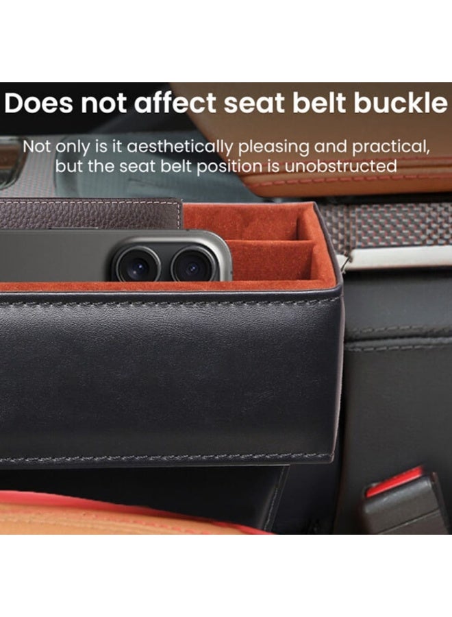 زد هيوز منظم فجوة مقعد السيارة الفاخر من ZHUSE - صندوق تخزين فاخر من الجلد - Image 3